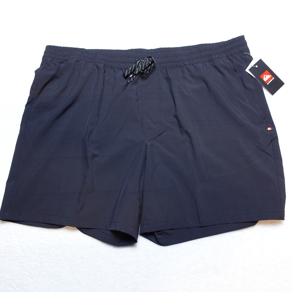 Quiksilver Board Shorts Mens 2XL Black Elastic Waist Swim Trunks QSM15AM015